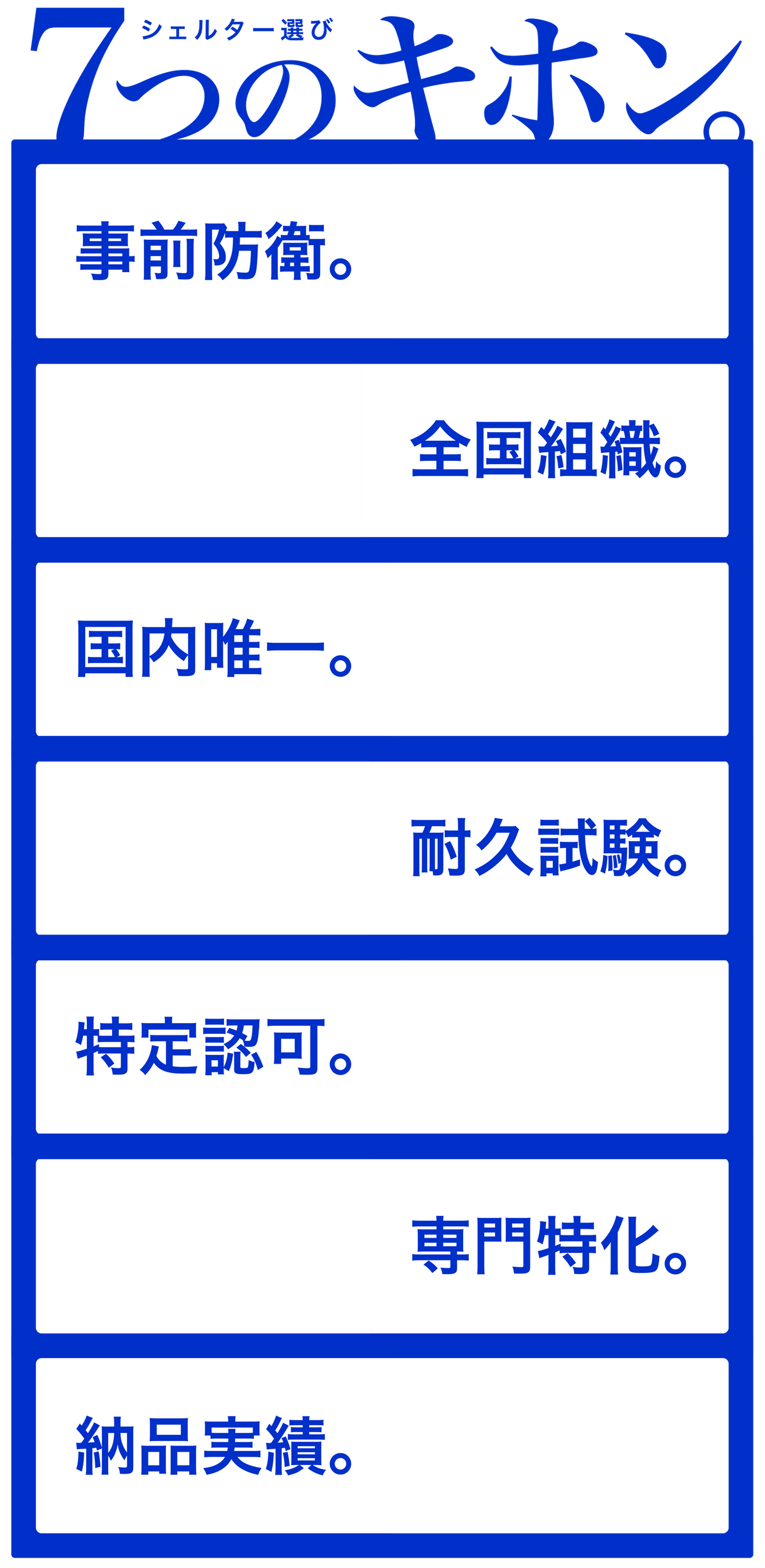 シェルター選び 7つのキホン。